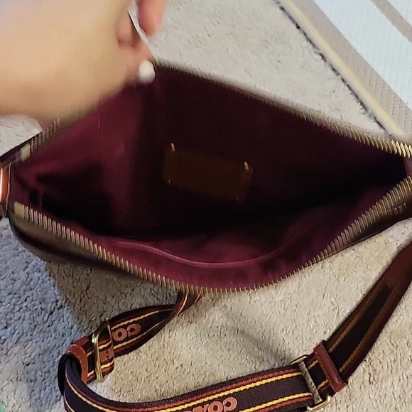 Coach Signature Crossbody with Yellow Stripe - Picture 5 of 5